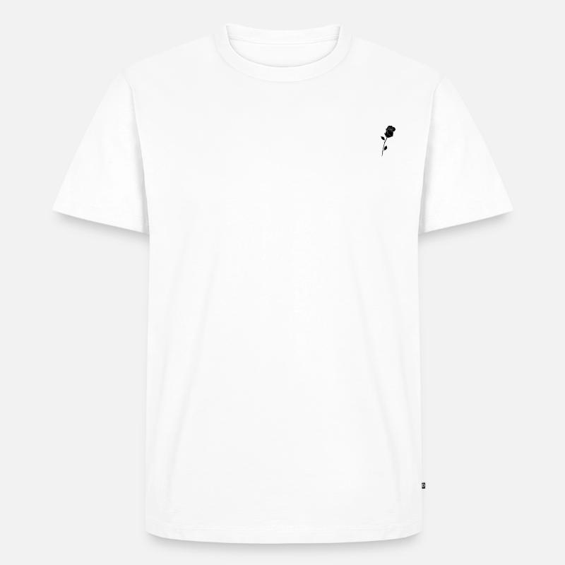 Rose - Männer Premium Bio T-Shirt - Weiß