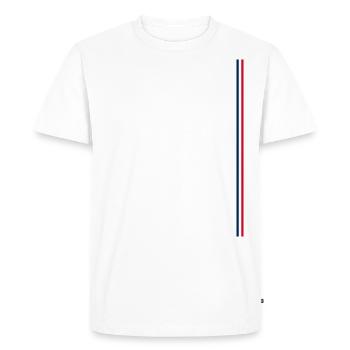 France Flag Style Stripes - Men's Premium Organic T-Shirt - white - Front - Nico (187cm)
