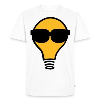 Nerd Birne Glühbirne Sonnenbrille - Männer Premium Bio T-Shirt - Weiß - Vorne - Nico (187cm)