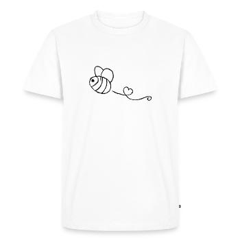 Cute black cartoon bee - Men's Premium Organic T-Shirt - white - Front - Nico (187cm)