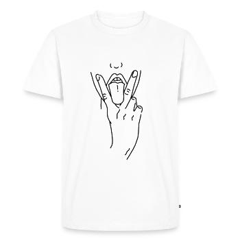 The lick - Männer Premium Bio T-Shirt - Weiß - Vorne - Nico (187cm)