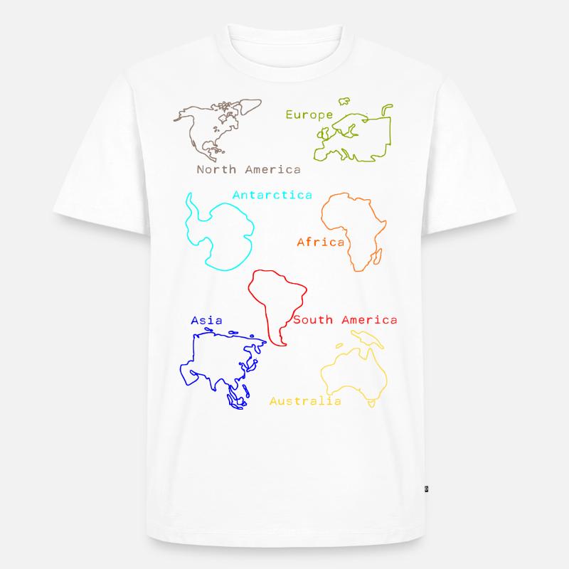 Erdteile - Männer Premium Bio T-Shirt - Weiß