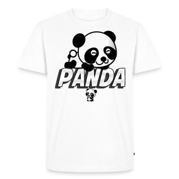 PANDA - Men's Premium Organic T-Shirt - white - Front - Nico (187cm)