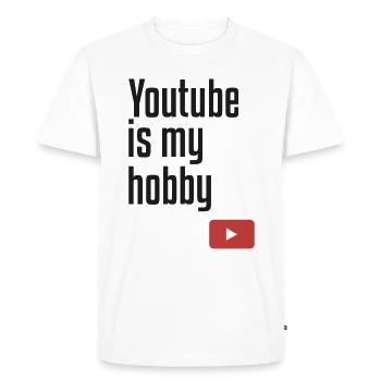 Youtube est mon passe-temps - T-shirt Premium bio Homme - blanc - Devant - Nico (187cm)