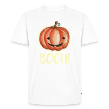 booh kuerbis halloween pumpkin - Men's Premium Organic T-Shirt - white - Front - Nico (187cm)