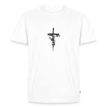 Cross with Forgiven - John 1.9 - Kreuz & Forgiven - T-shirt Premium bio Homme - blanc - Devant - Nico (187cm)