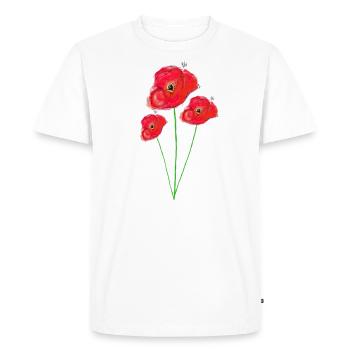 Bouquet poppies paint - Men's Premium Organic T-Shirt - white - Front - Nico (187cm)
