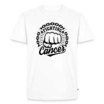 Je lutte contre le cancer - T-shirt Premium bio Homme - blanc - Devant - Nico (187cm)
