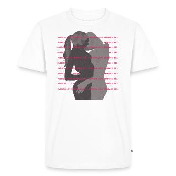 Passion Love Embrace la conception de l'amour lesbien - T-shirt Premium bio Homme - blanc - Devant - Nico (187cm)
