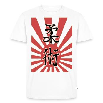 Ju Jutsu Kanji + Japanese Imperial Flag - Men's Premium Organic T-Shirt - white - Front - Nico (187cm)