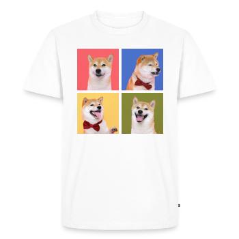 Pop Art Shiba Inu Art Aesthetique Photographie - T-shirt Premium bio Homme - blanc - Devant - Nico (187cm)
