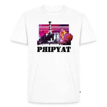 Tchernobyl TShirt 1986 Ville ukrainienne de Pripyat - T-shirt Premium bio Homme - blanc - Devant - Nico (187cm)