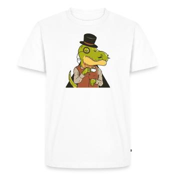 T-Rex dinosaures thé Tea Rex Tyrannosarus - T-shirt Premium bio Homme - blanc - Devant - Nico (187cm)