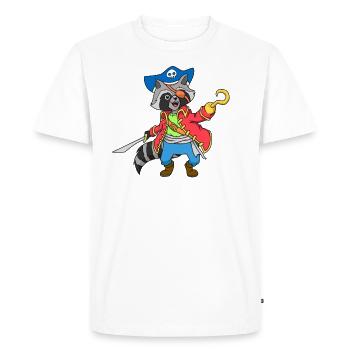 Capitaine Raton laveur - Raton laveur pirate - T-shirt Premium bio Homme - blanc - Devant - Nico (187cm)