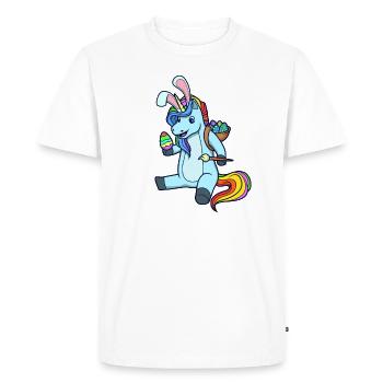 La licorne peint des œufs de Pâques à Pâques - Licorne de Pâques - T-shirt Premium bio Homme - blanc - Devant - Nico (187cm)