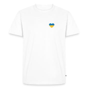 Drapeau ukrainien Shirs ukrainiens Cadeau - T-shirt Premium bio Homme - blanc - Devant - Nico (187cm)
