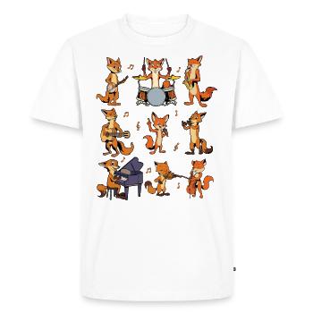 Cartoon Fuchs Big Band - Men's Premium Organic T-Shirt - white - Front - Nico (187cm)
