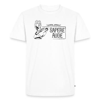Dicton latin - Sapere Aude - T-shirt Premium bio Homme - blanc - Devant - Nico (187cm)