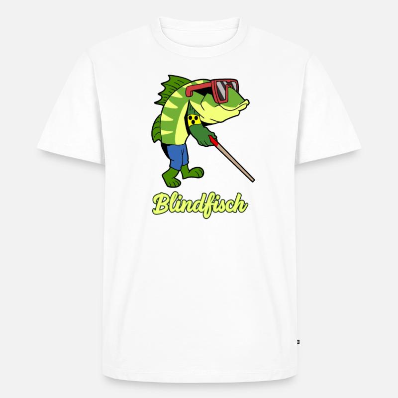 Blindfisch - Männer Premium Bio T-Shirt - Weiß