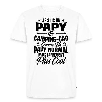 Je suis papy en camping-car comme un papy normal - T-shirt Premium bio Homme - blanc - Devant - Nico (187cm)