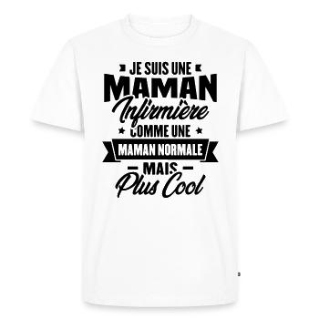 Maman infirmière comme une Maman normale plus cool - T-shirt Premium bio Homme - blanc - Devant - Nico (187cm)