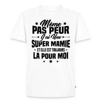 J'ai une Mamie et elle est toujours la pour moi - T-shirt Premium bio Homme - blanc - Devant - Nico (187cm)