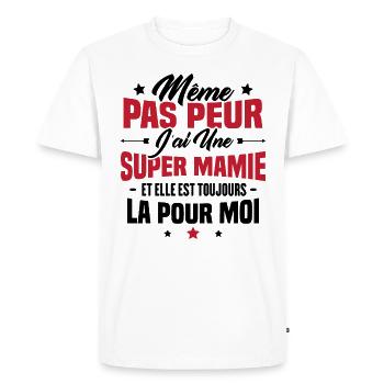 J'ai une Mamie et elle est toujours la pour moi - T-shirt Premium bio Homme - blanc - Devant - Nico (187cm)