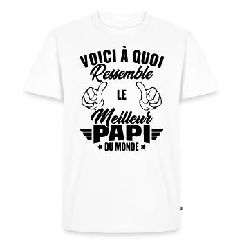 Voici à quoi ressemble le meilleur papi du monde - T-shirt Premium bio Homme - blanc - Devant - Nico (187cm)