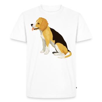 Noir Jaune Chien Beagle Animal Animal Fourrure de Mammifère - T-shirt Premium bio Homme - blanc - Devant - Nico (187cm)