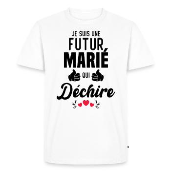 Cadeau Je suis un futur marié qui déchire - T-shirt Premium bio Homme - blanc - Devant - Nico (187cm)