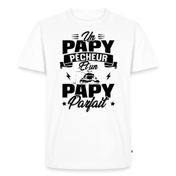 Un papy pêcheur est un papy parfait - T-shirt Premium bio Homme - blanc - Devant - Nico (187cm)