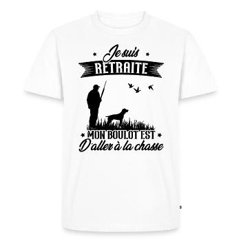 Je suis retraité et chasseur - T-shirt Premium bio Homme - blanc - Devant - Nico (187cm)
