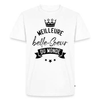 Meilleure belle soeur du monde - T-shirt Premium bio Homme - blanc - Devant - Nico (187cm)