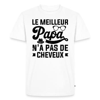 le Meilleur Papa N a Pas De Cheveux - T-shirt Premium bio Homme - blanc - Devant - Nico (187cm)