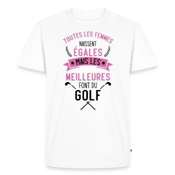 Les meilleures femmes font du golf Cadeau humour - T-shirt Premium bio Homme - blanc - Devant - Nico (187cm)