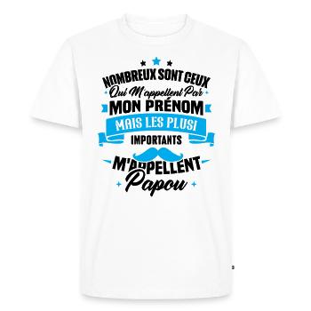 Les plus importants mappellent papou, Cadeau papou - T-shirt Premium bio Homme - blanc - Devant - Nico (187cm)