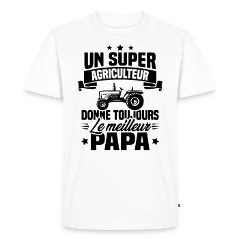 Super agriculteur donne toujours le meilleur papa - T-shirt Premium bio Homme - blanc - Devant - Nico (187cm)