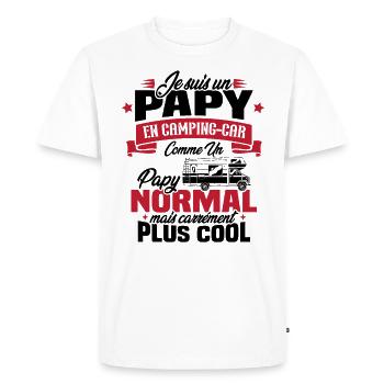Un papy en camping-car comme un papy normal - T-shirt Premium bio Homme - blanc - Devant - Nico (187cm)