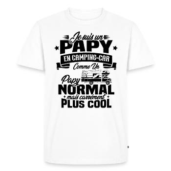 Un papy en camping-car comme un papy normal - T-shirt Premium bio Homme - blanc - Devant - Nico (187cm)