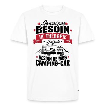 Pas besoin de thérapie, besoin de mon camping-car - T-shirt Premium bio Homme - blanc - Devant - Nico (187cm)