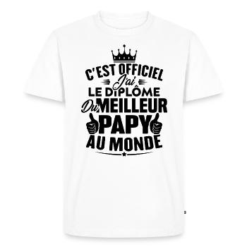Meilleur papy au monde - T-shirt Premium bio Homme - blanc - Devant - Nico (187cm)