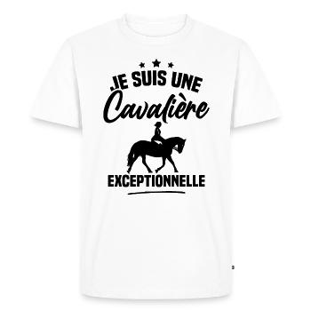 Je suis une cavalière exceptionnelle - T-shirt Premium bio Homme - blanc - Devant - Nico (187cm)
