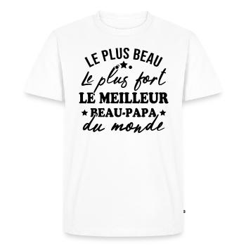 le meilleur beau papa du monde - T-shirt Premium bio Homme - blanc - Devant - Nico (187cm)