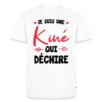 Je suis une kine qui dechire - T-shirt Premium bio Homme - blanc - Devant - Nico (187cm)