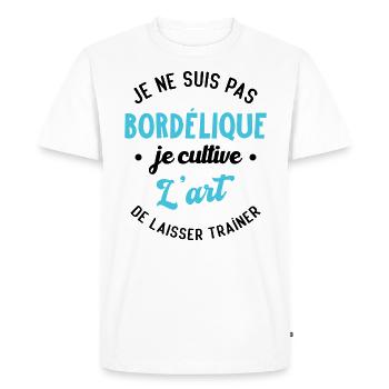 Pas Bordélique, je cultive l'art - T-shirt Premium bio Homme - blanc - Devant - Nico (187cm)