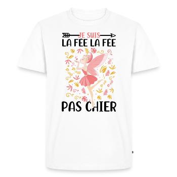 Je suis la fée la fée pas chier - T-shirt Premium bio Homme - blanc - Devant - Nico (187cm)