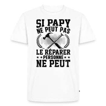 Si papy ne peut pas le réparer personne ne peut - T-shirt Premium bio Homme - blanc - Devant - Nico (187cm)