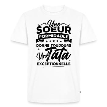 Une sœur formidable donne une tata exceptionnelle - T-shirt Premium bio Homme - blanc - Devant - Nico (187cm)