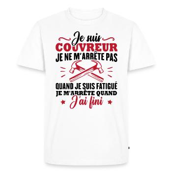 Je suis couvreur - T-shirt Premium bio Homme - blanc - Devant - Nico (187cm)