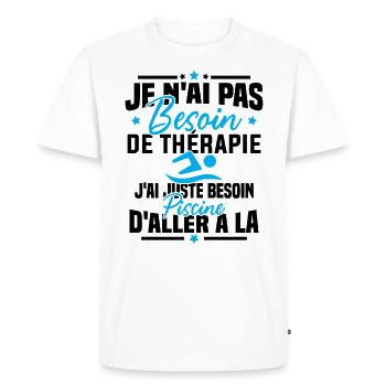 J'ai juste besoin d'aller à la piscine - T-shirt Premium bio Homme - blanc - Devant - Nico (187cm)